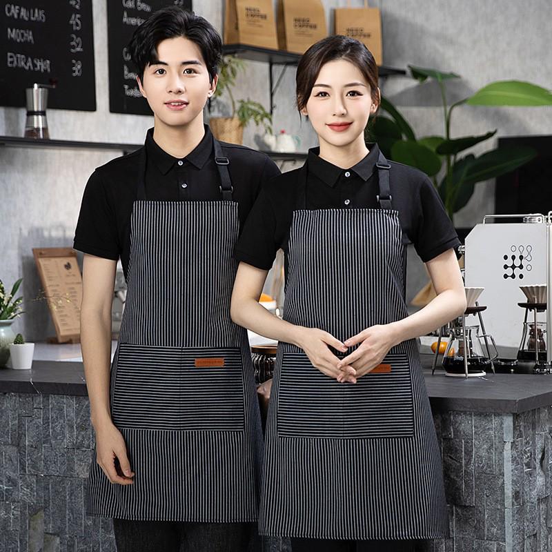 Women's Thickened Neck-Hanging Apron for Coffee Shops, Kitchens, and Baking Studios