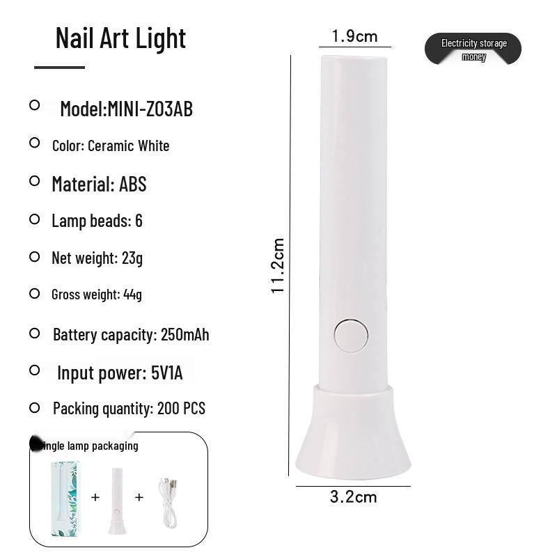 Portable Rechargeable UV Nail Art Quick-Dry Light Holder