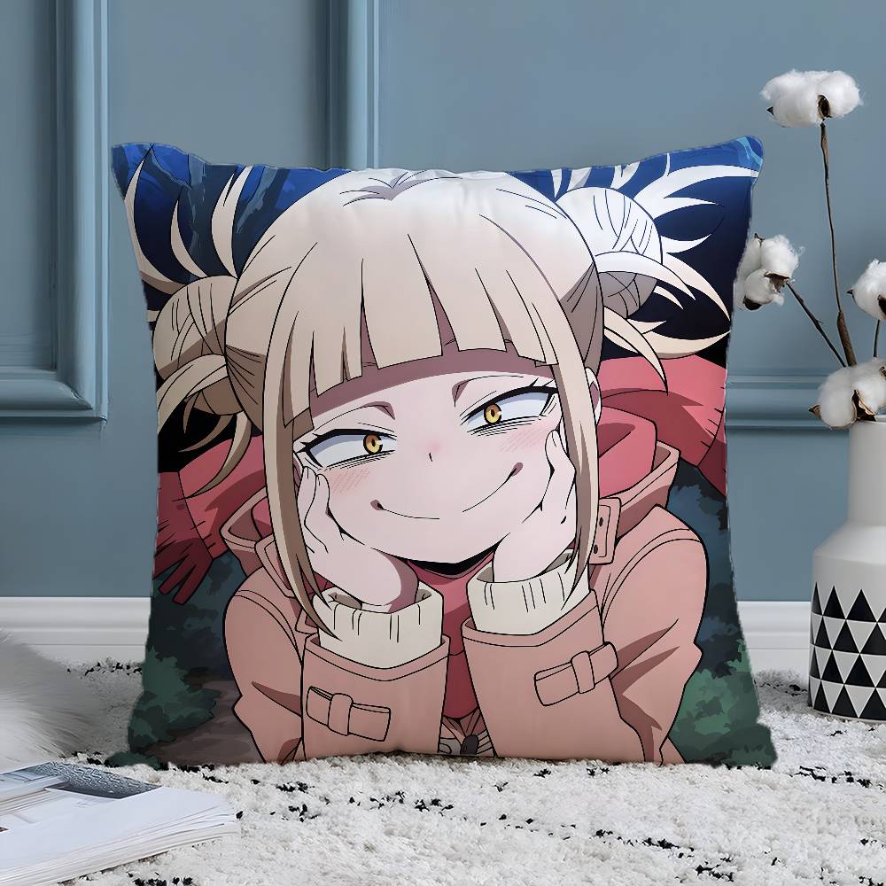 M-My Hero Academia-MT Himiko Toga Kissenbezug Komfort Sofa Bett Seidig Elegant Versteckter Reißverschluss Kissenkissenbezug