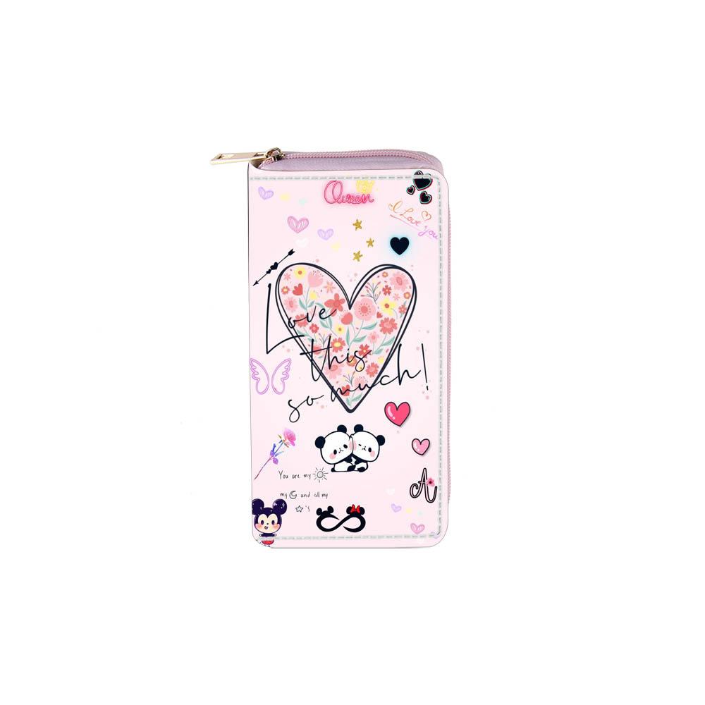 Cartoon love long zipper wallet clutch wallet wallet