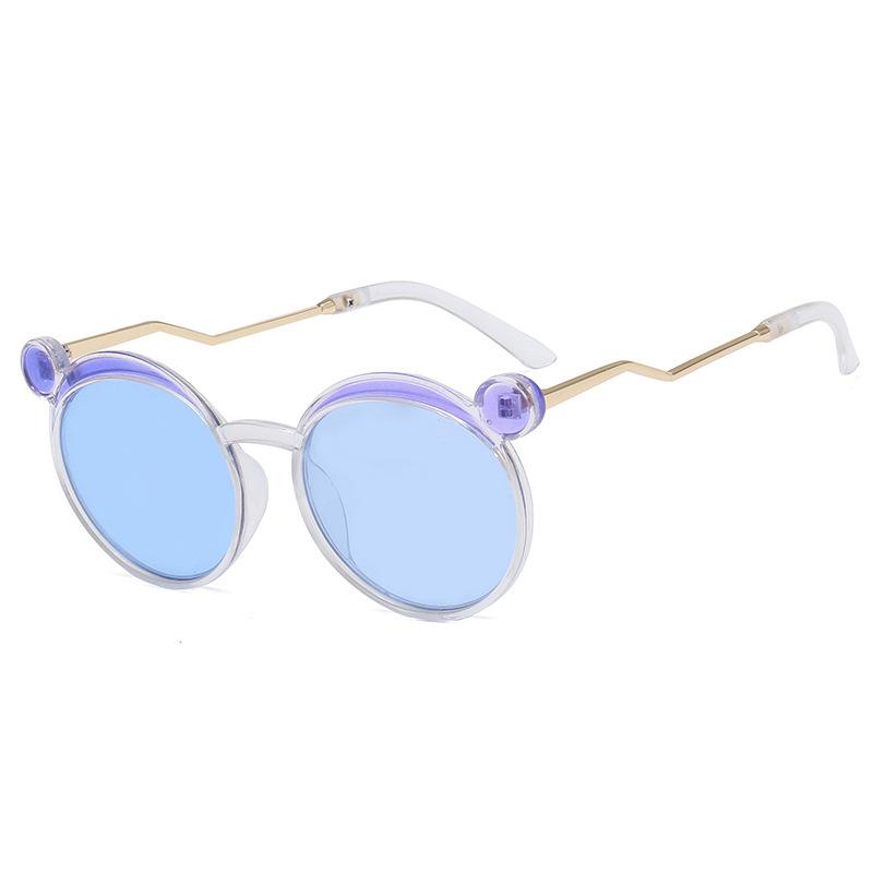 Cute Round Frame Bear Children'S Sunglasses Sunscreen Sunshade Glasses Baby Sunglasses Tide