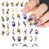 Bronzing Painted Nail Art Sticker 3D Adhesive Self-Adhesive Waterproof Nail Sticker Abstract Butterfly Line Gold Nail Sticker