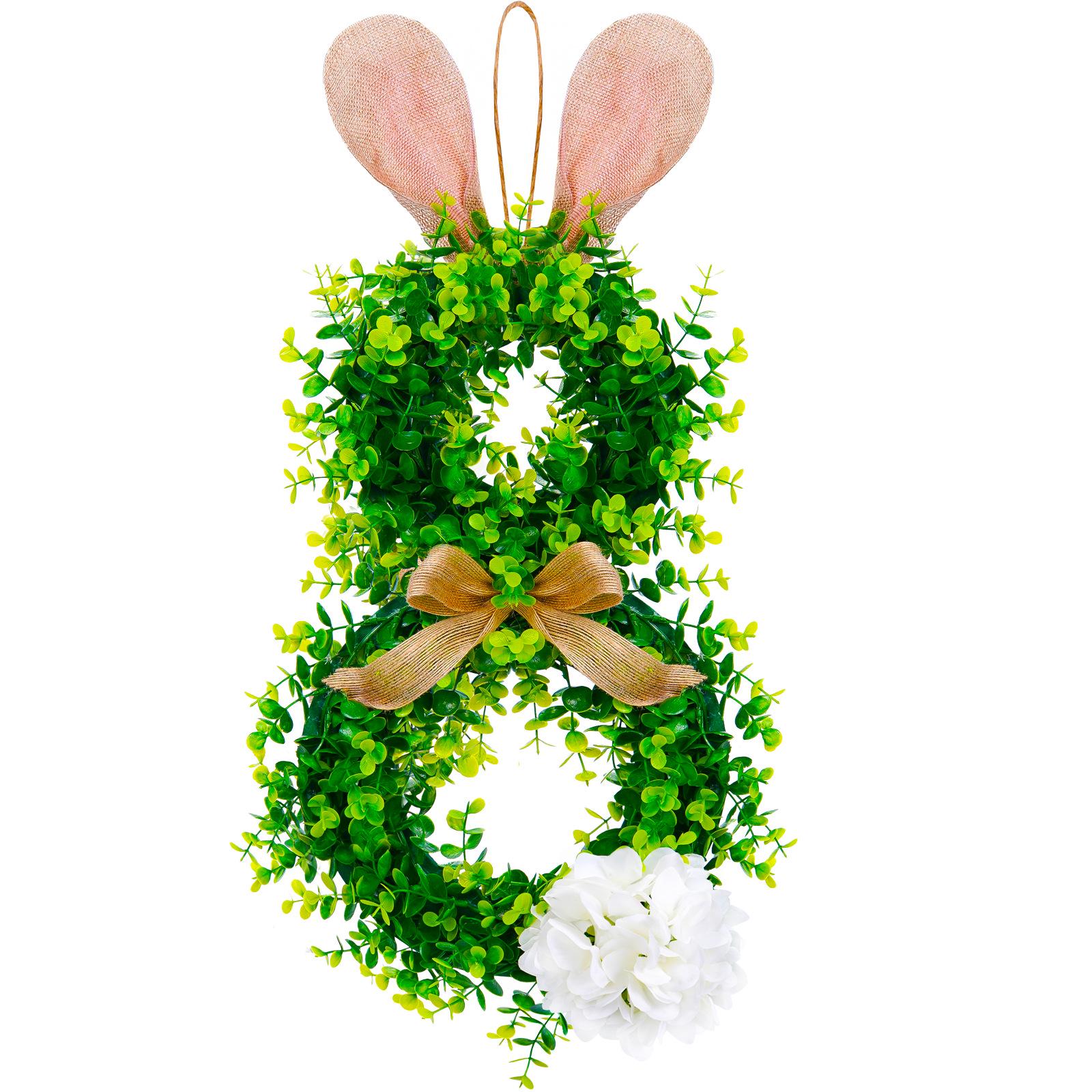 Easter Bunny Ear Wreath Hanging Ornaments белый