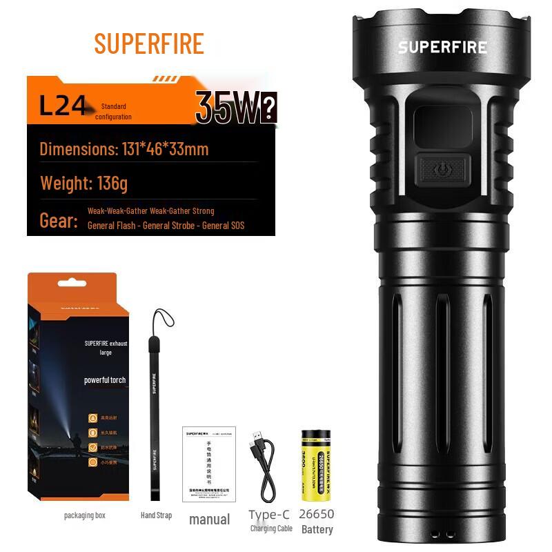 SupFire L24 High-Power LED Flashlight