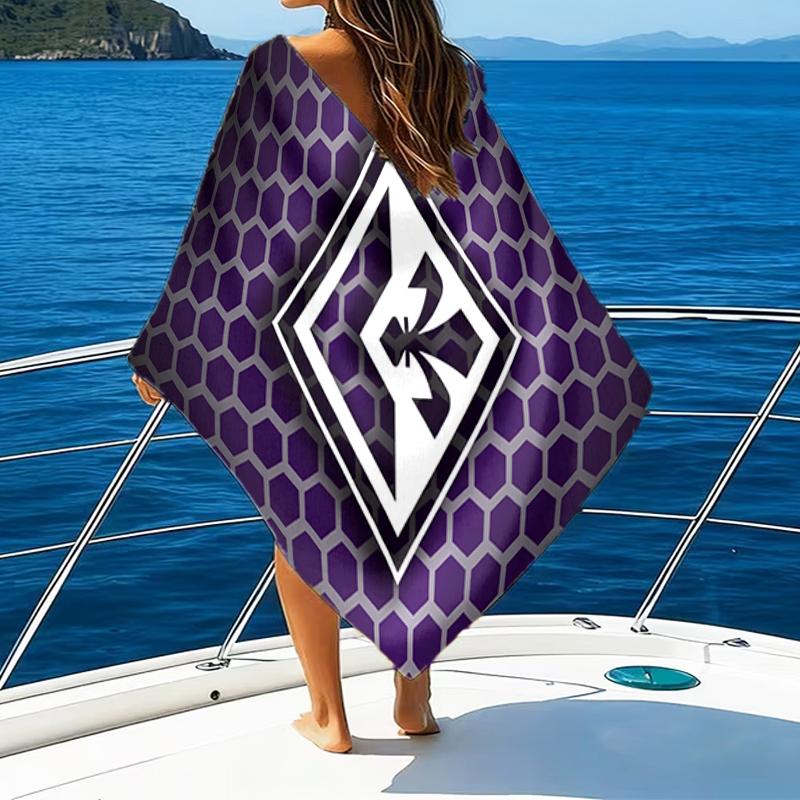 Fiorentina Football Club Beach Towel - Soft, Absorbent Microfiber, Lightweight, Ideal for The Beach, Parties, Travel, Camping fan gifts