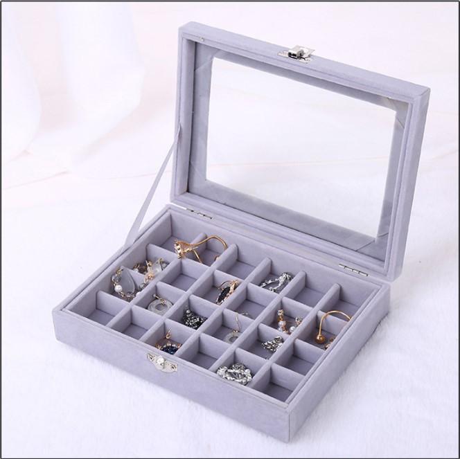 Earrings Ring Storage Square Box Holder Jewery Display Foldable Case