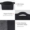 Breathable Cotton Rope Hamper Basket With Supportive Handles Large Capacity Storage Container For Clothes