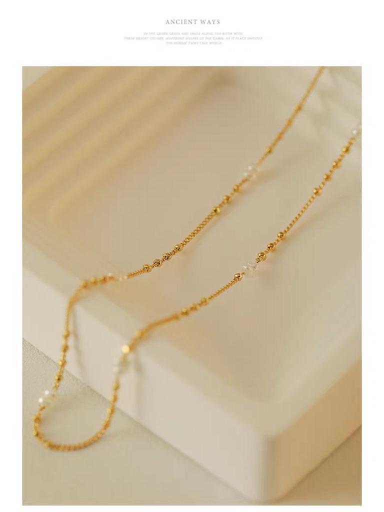 Luxurious Baby Freshwater Pearl Necklace - Trendy 2024 Clavicle Chain with Spacer Beads