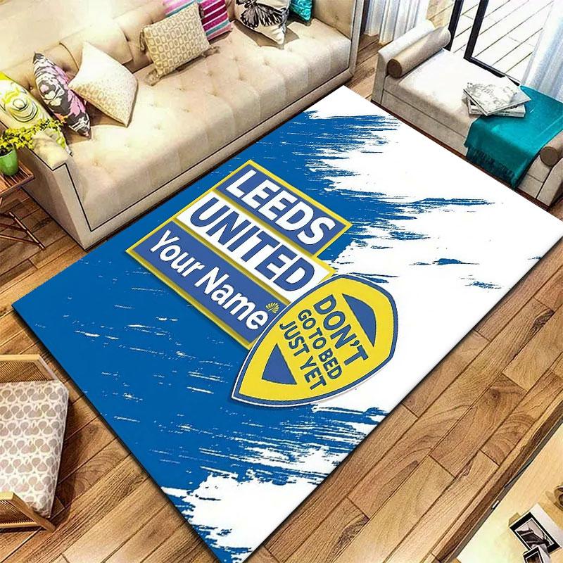 Leeds United Individueller Namens-Teppich für Wohnzimmer, Schlafzimmer, Zuhause, Sofadekoration, Rutschfeste Bodenmatte für Kinder