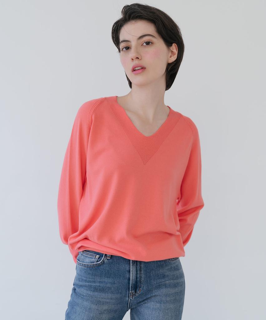 Baseukala V-Neck Raglan Long Sleeve Knitwear (6Colors)