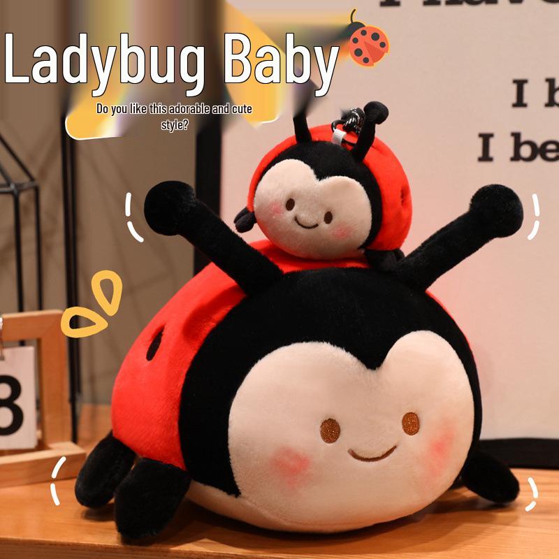 Ladybug Baby Doll Plush Backpack Pendant - Early Education Toy for Kindergarten Students