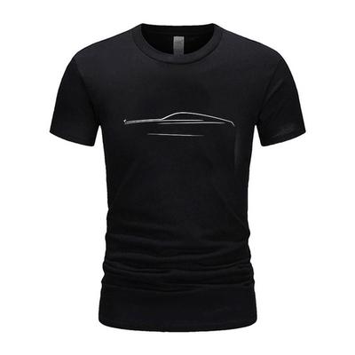 Baumwolle 2024 Neues Herren Casual Top Kurzarm T-Shirt mit Auto-Print Modedesign Streetwear Basic Top Grafik Einfarbiges T-Shirt