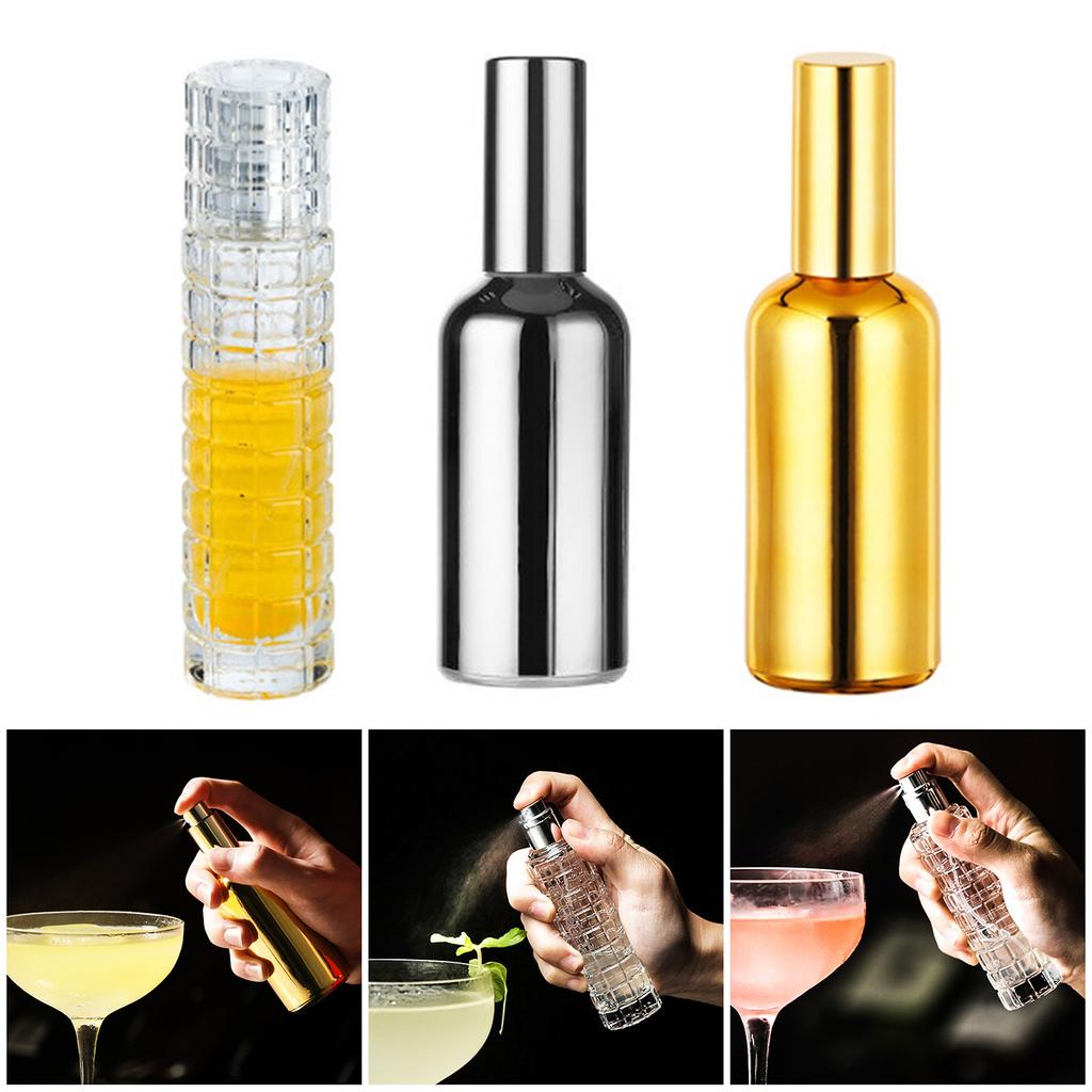 2pcs Refillable Cocktail Atomizer And Olive Oil Sprayer Bottle 30ml Crystal Glass Bottle Perfect For Home Bar Use