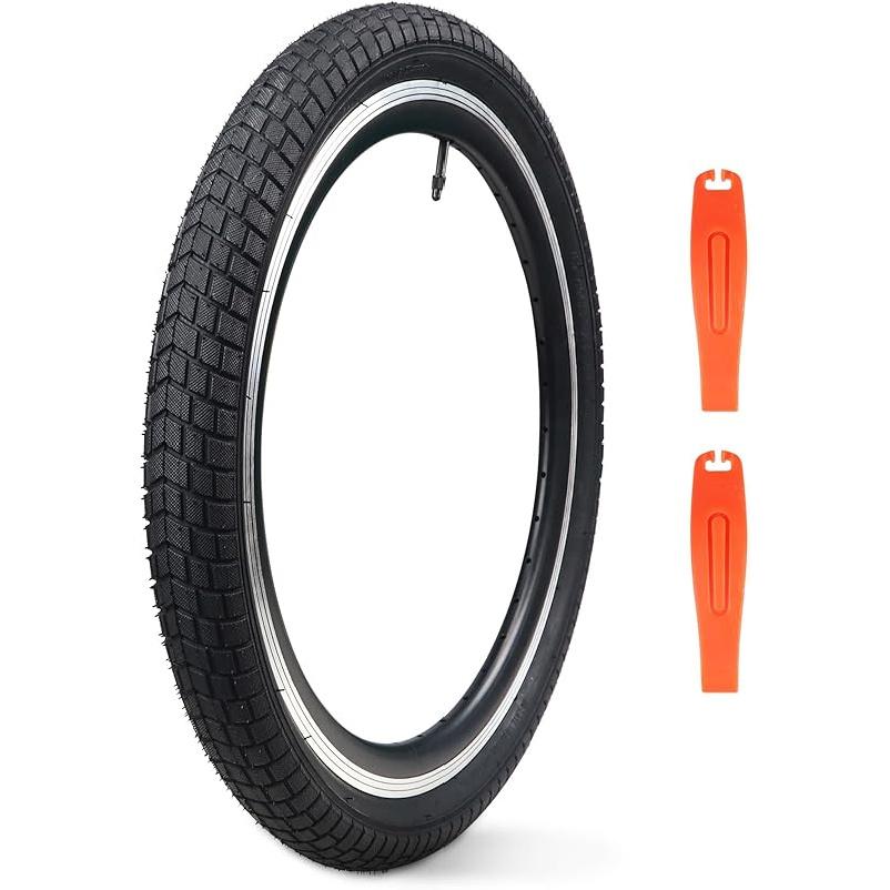 ZUKKA 20 x 2.125 Bike Tire 2 Pack 20 Inch Bike Tire Folding Replacement Tire for Kids Bike MTB Mountain Bike, BMX Bicycle 20x2.125 Inch / 1 tire+2
