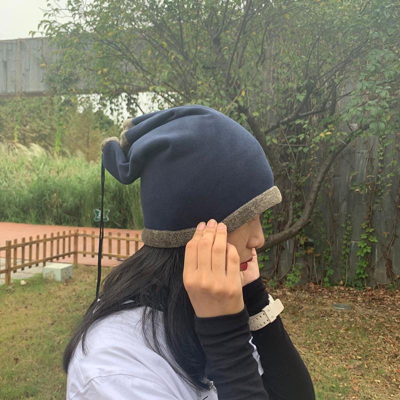 Design Sense Niche Knitted Plush Ear Protector Hat Children's Autumn and Winter Simple Solid Color Warm Stacking Hat Cold Hat