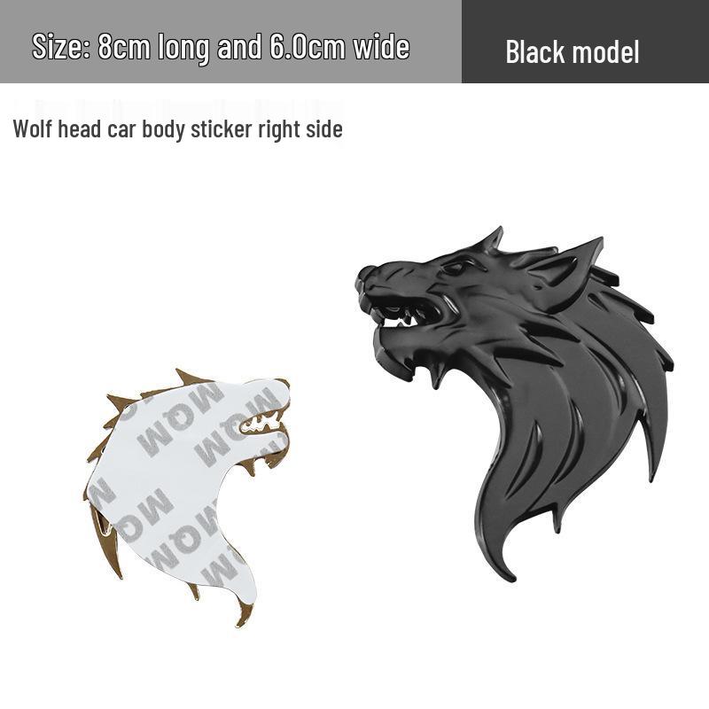 Wolfskopf Metall-Emblem Autoaufkleber - Kratzschutz & Logo-Modifikation.