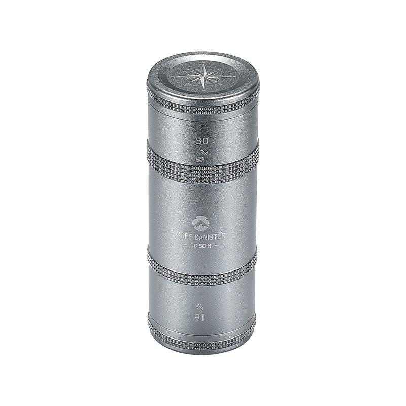 

CAMPINGMOON Aluminum Alloy Coffee Bean Tea-leaves Storage Bottle Outdoor Camping Sealed Layered Storage Jar for Coffee and Tea