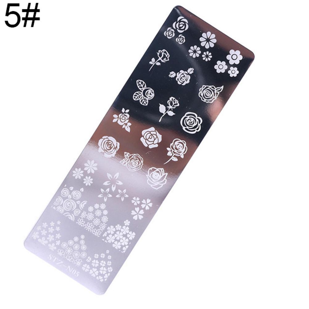

TBS Маникюрный переводной шаблон Цветок Бабочка Ногти Изображение Штамповка Трафаретная пластина 5#