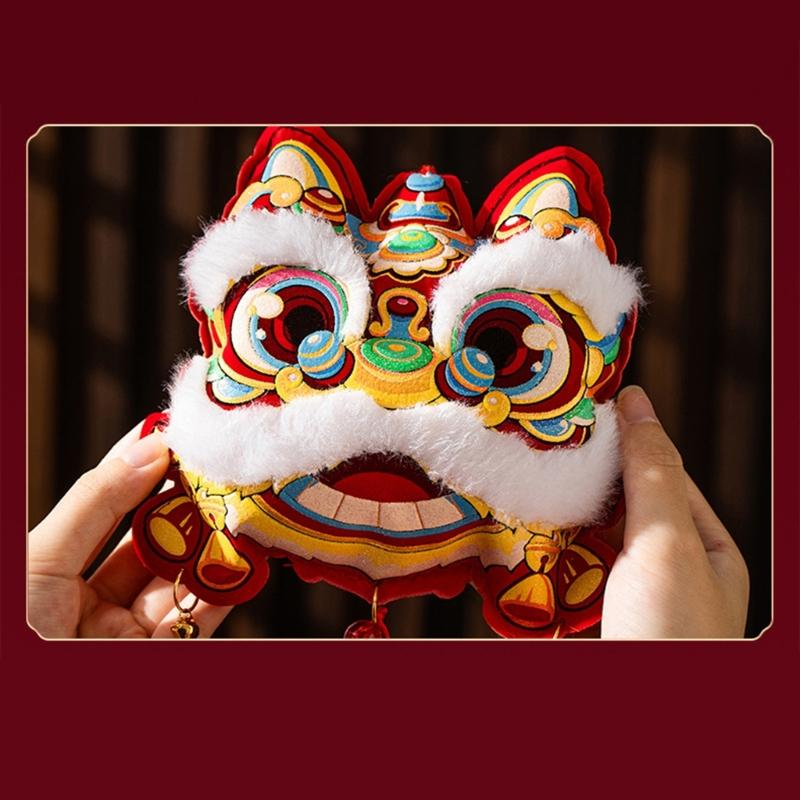 Pack of 2 Easy to Install Festival Decorations for Chinese New Year Velvety Cotton Materials Multiple Scene Hanging Ornament