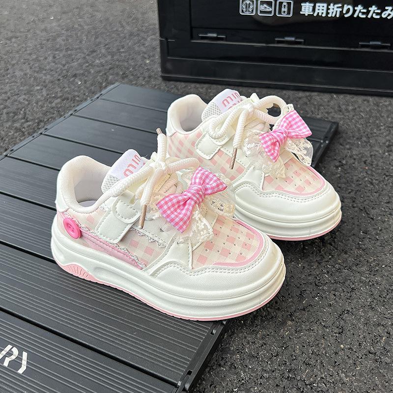 

Туфли-лодочки для девочек новые 2025 детские маленькие белые туфли весна и осень спортивная обувь дышащая кожаная поверхность студенческая обувь тренд 31 [Inner Length 19.5CM] розовый