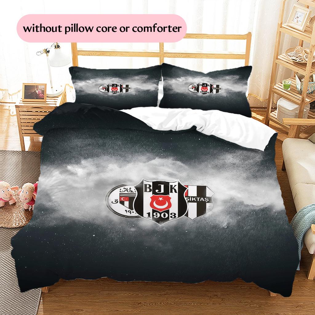 BJK Pattern Bedding Quilt Set Home Decoration Gift (1 * duvet cover + 2 * pillowcase without core)