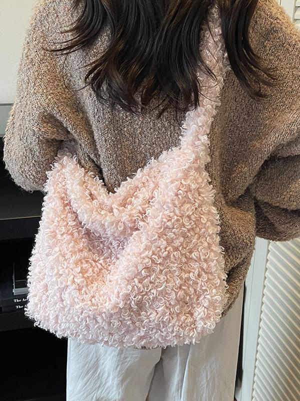 2025 Early Autumn Cute Plush Handbag and Crossbody Shoulder Bag