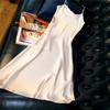 Women's Fashion Summer Spring Solid Color Print Sleeveless V-Neck High Waist Casual Dresses