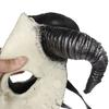 Cosplay Goat Skull Face Guard Ultralight Breathable Realistic Looking Halloween Decor Masquerade Party Prop