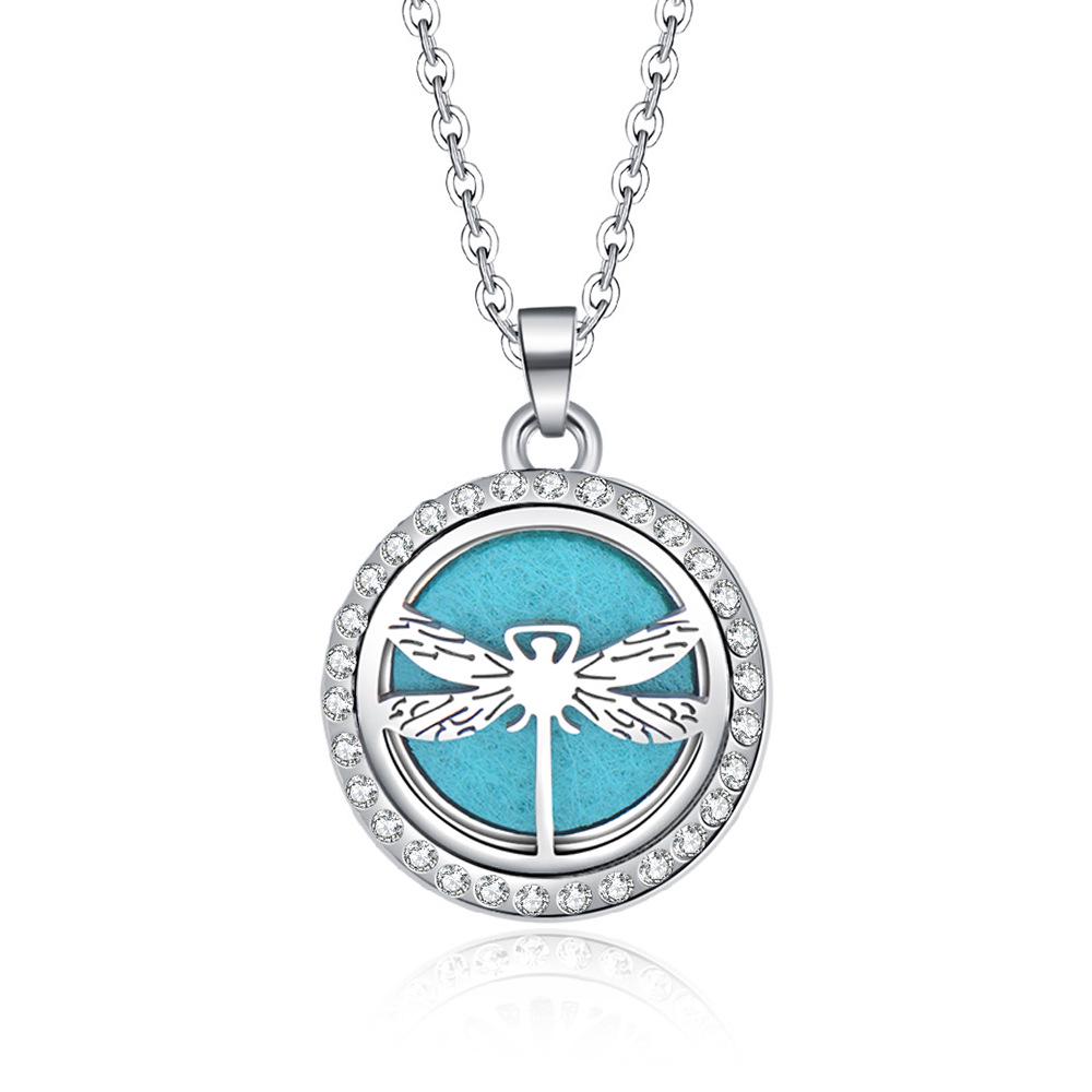 In-Stock Aromatherapy Hollow Diamond Pendant Necklace