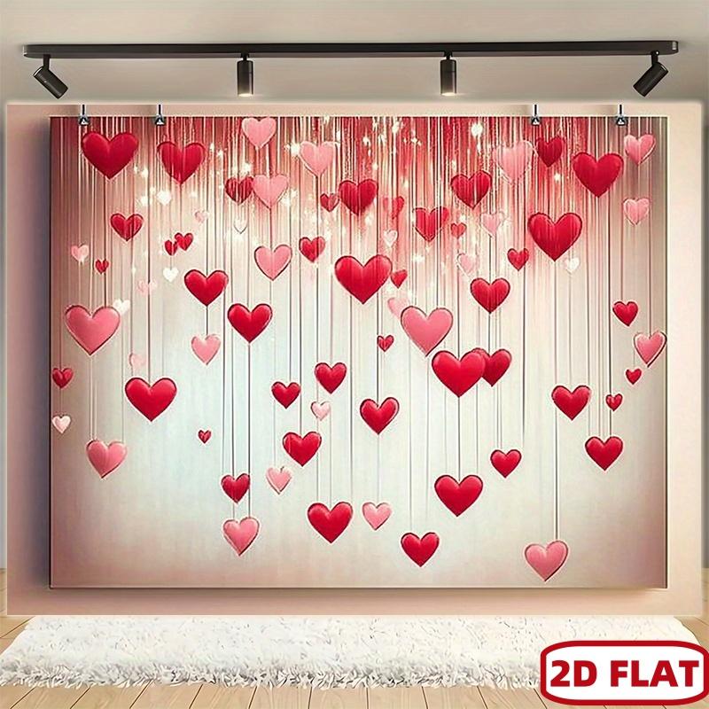 1pc Valentine's Day Romantic Red Heart Photography Background: Polyester fabric indoor and outdoor parties home decoration