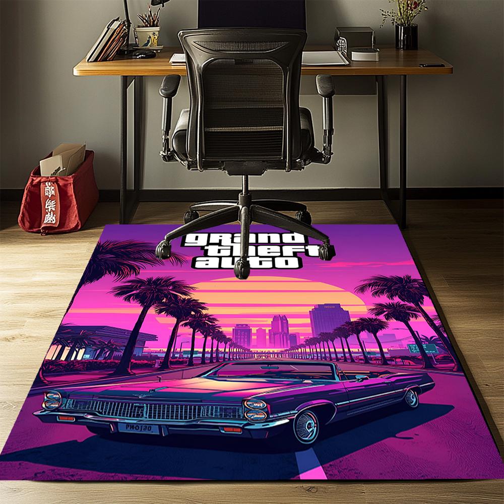Tappeto Stampato GTA 6, Tappeto per Sedia da Ufficio Soggiorno Camera da Letto Cucina Decorazioni per la Casa Regali.