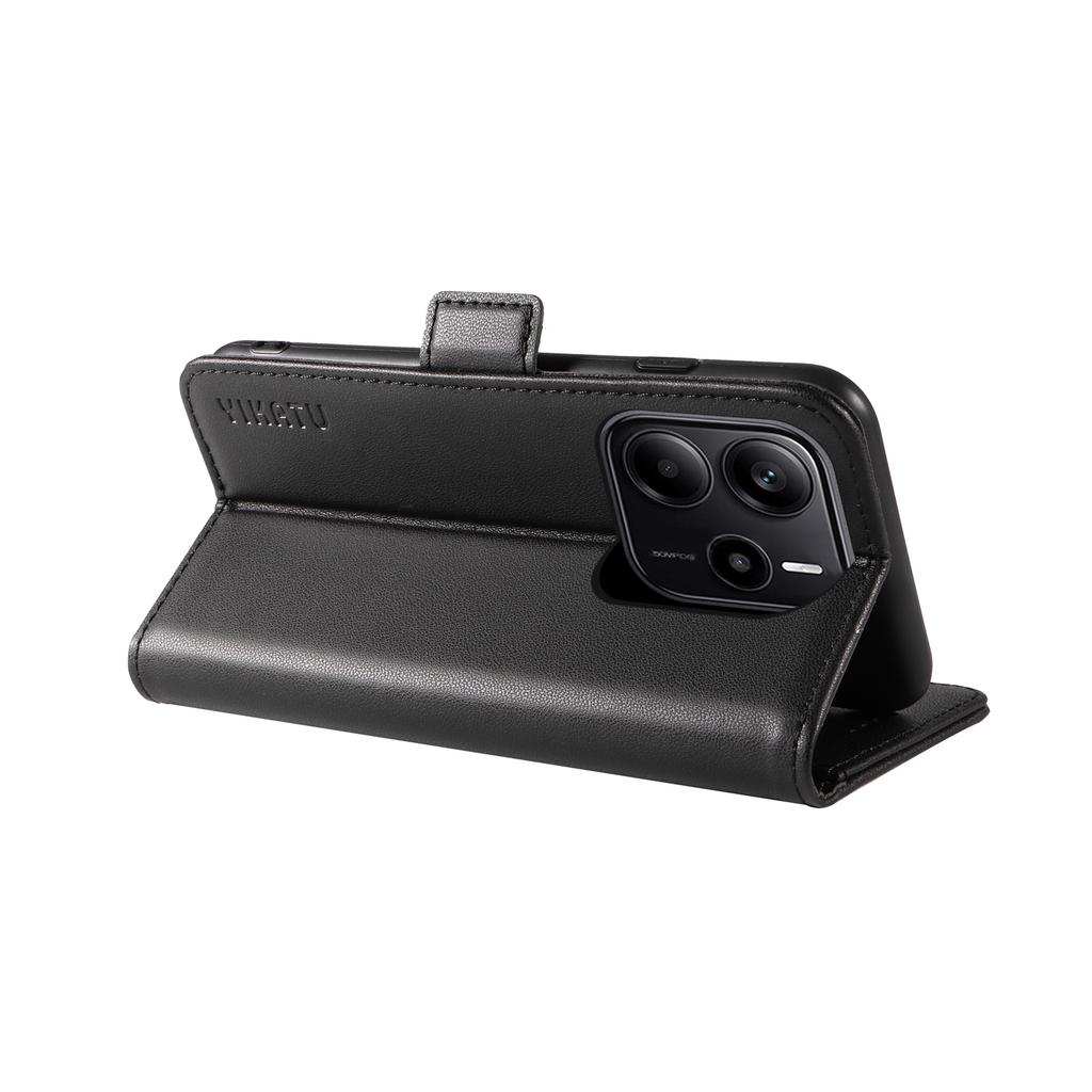 For Xiaomi Redmi Note 14 4G (163.25x76.55x8.16mm) Wallet Phone Case YIKATU YK-003 Leather Stand Cover