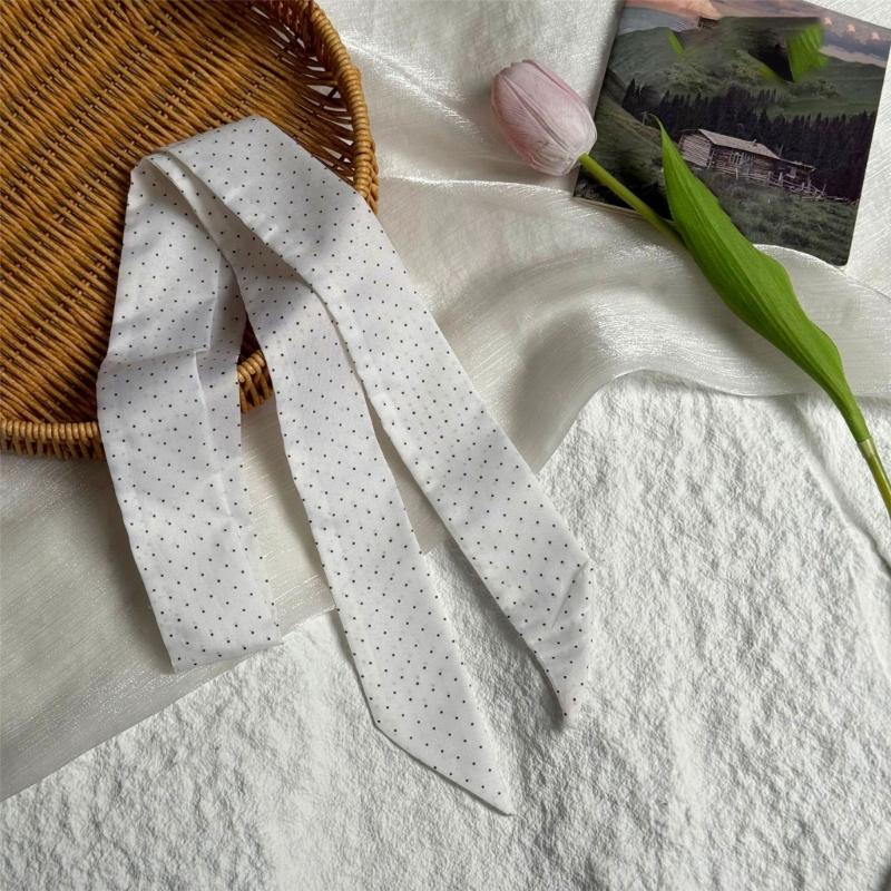 Multipurpose Round Dot Scarf Fashion Lightweight Polyester Headscarf Bag Decoration Travel Neck Wrap Hair Accessory