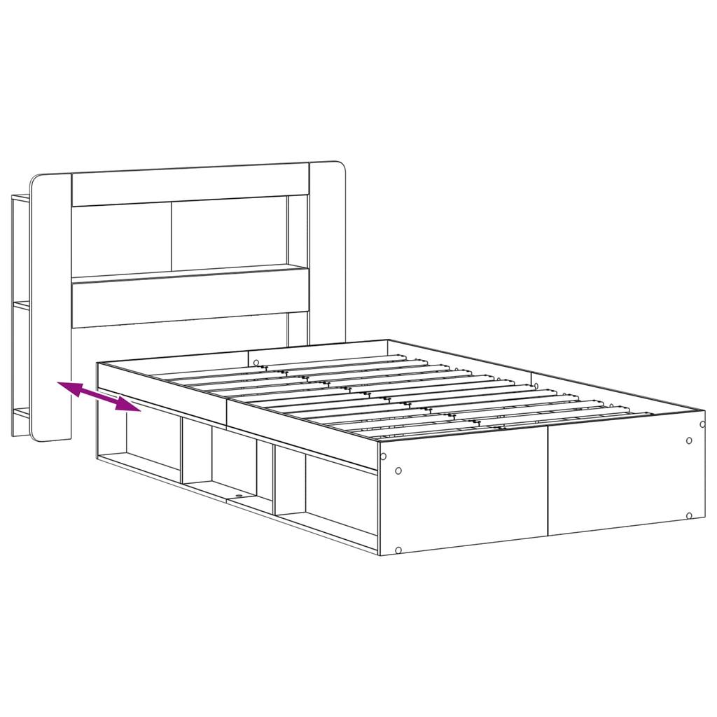Bed Frame with Storage Space Artisan Oak 120 X 190 Cm