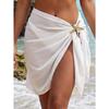Women Sexy Chiffon Beach Wrap Skirt With Metal Decoration