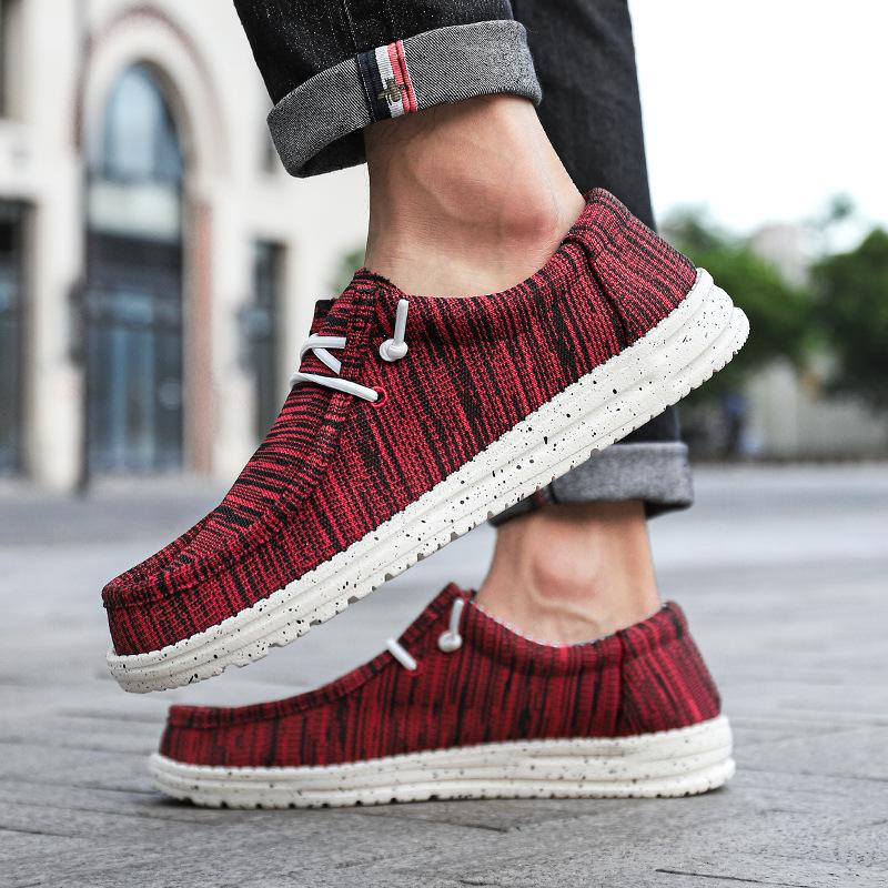 Large size men's shoes dude loafers trendy casual shoes men's canvas shoes foreign trade foot cover lazy one pedal