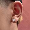 Vintage Simple Hip Hop Handsome Cool Mini Round Ear Stud Crystal Man Earrings Korean Style Ear Stud