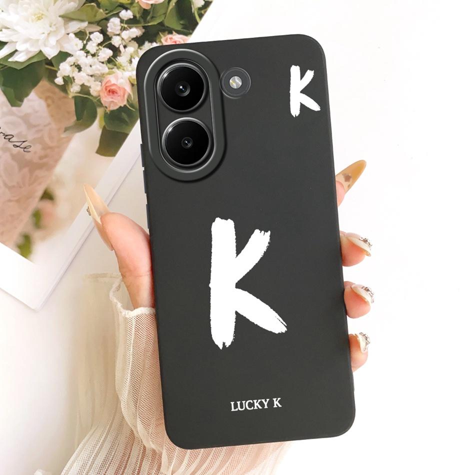 For Xiaomi Poco X8 Pro / X8 Pro Max Lucky Initial Letter Phone Case For Poco X8Pro X 8 Pro Max 5G Soft Silicone Cases Bumpers