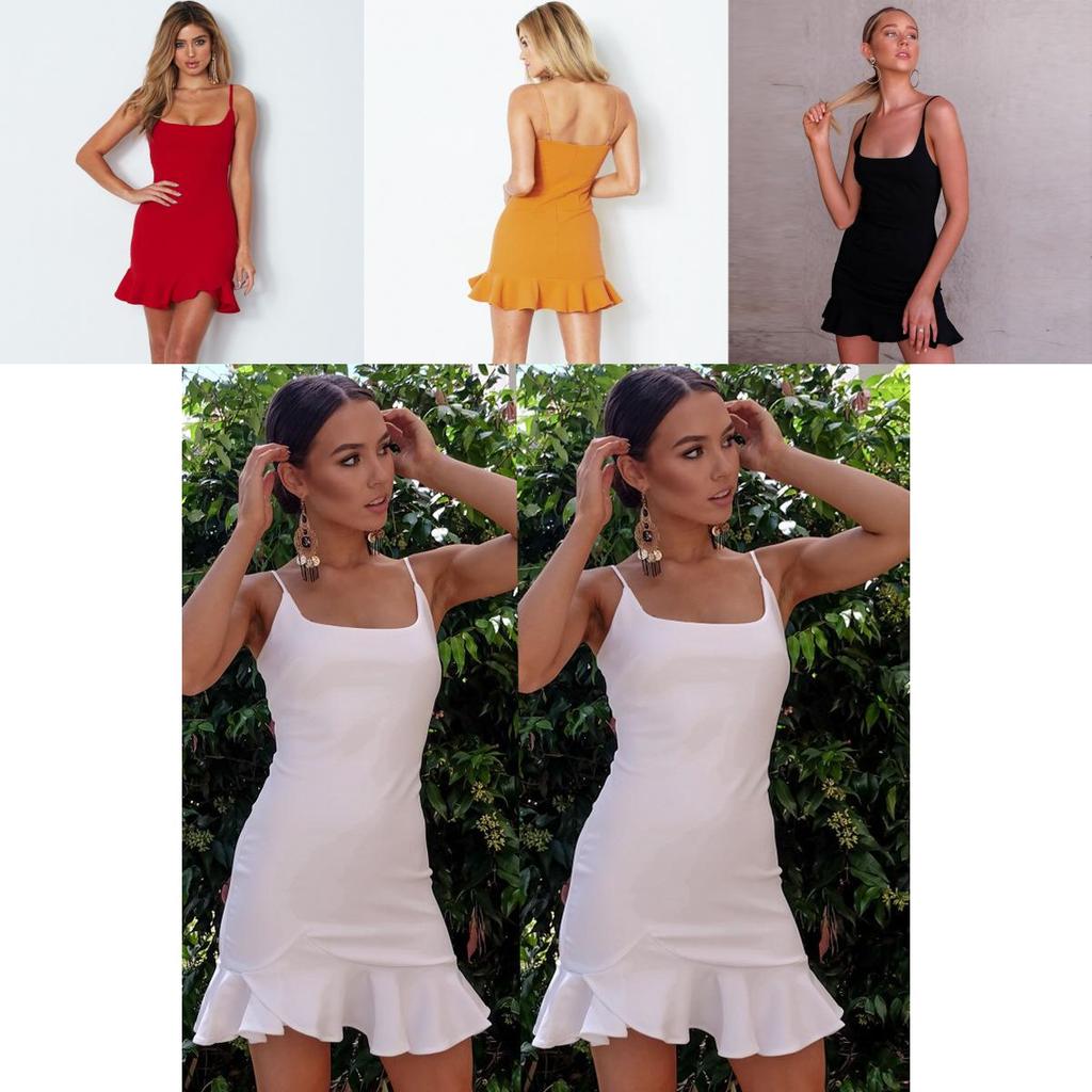 Stylish Women Fashion Mini Pleated Sling Dress Skirt Sleeveless Cocktail Dress