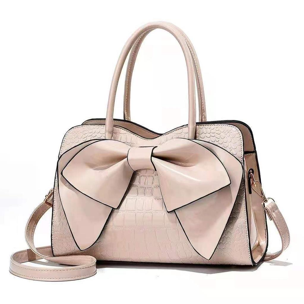 Women's Bag Butterfly Bright Leather Handbag with Large Capacity and Fashionable Middle-aged One-shoulder Cross-body
