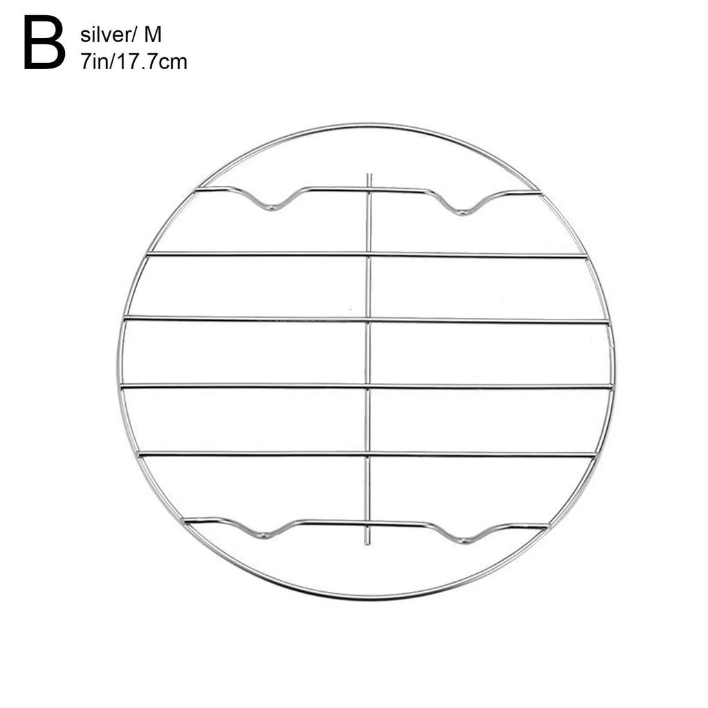 1pc Steel BBQ Rack Air Fryer Grill Pan Kitchen BBQ Roasting Baking Skewers Tray Replacement Tray Multifunctional Grill U6F7