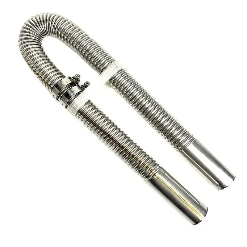 Chauffage de stationnement à air diesel 60-300 cm Tuyau d'échappement en acier inoxydable Tube Tuyau de ventilation Connecteur coudé Raccord avec pince Pour voiture Camion Van