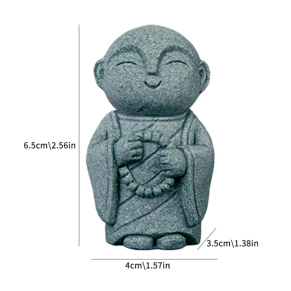 Buddha Stone Statue Little Buddhist Monks Tibetan Buddhism Figurines Zen Garden Ornament Garden Buddhist Statues Aquarium Decor