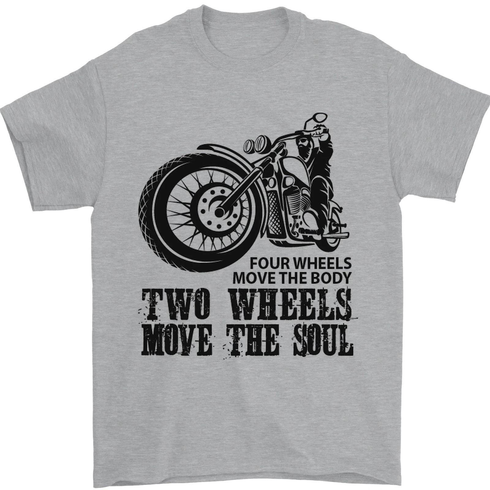 Two Wheels Move the Soul Motorcycle Biker Mens T-Shirt 100% Cotton S разноцветный