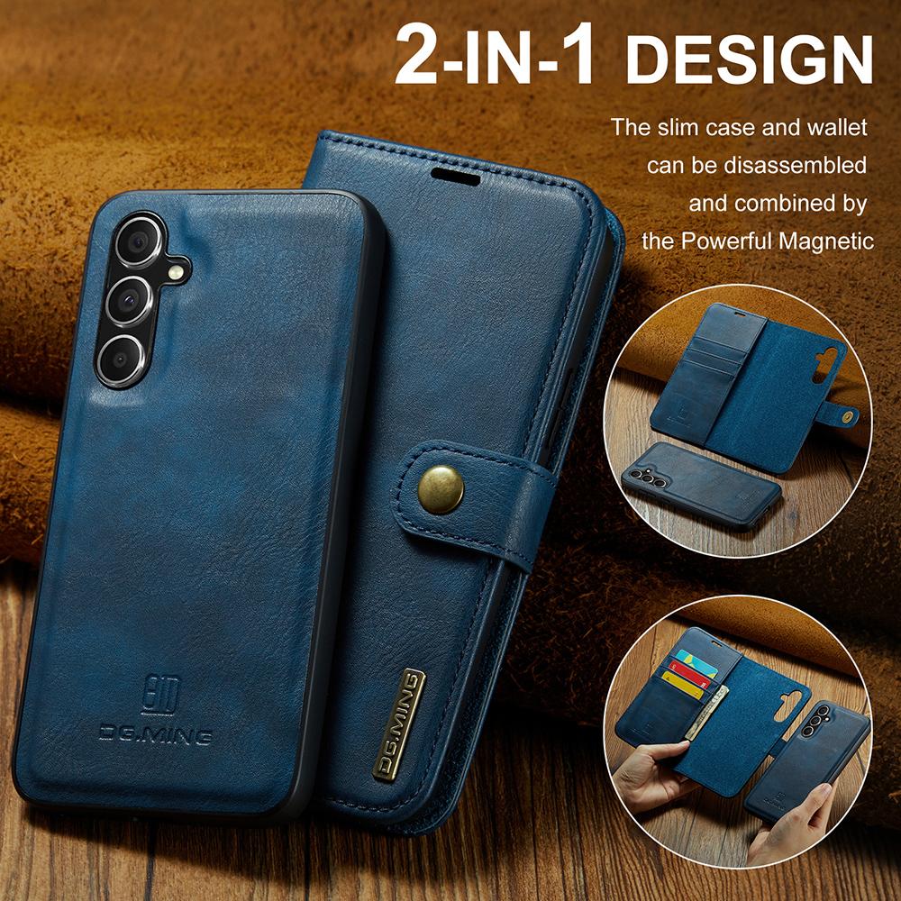 DG.MING for Samsung Galaxy S23 FE Detachable Phone Cover Split Leather Wallet Stand Phone Case