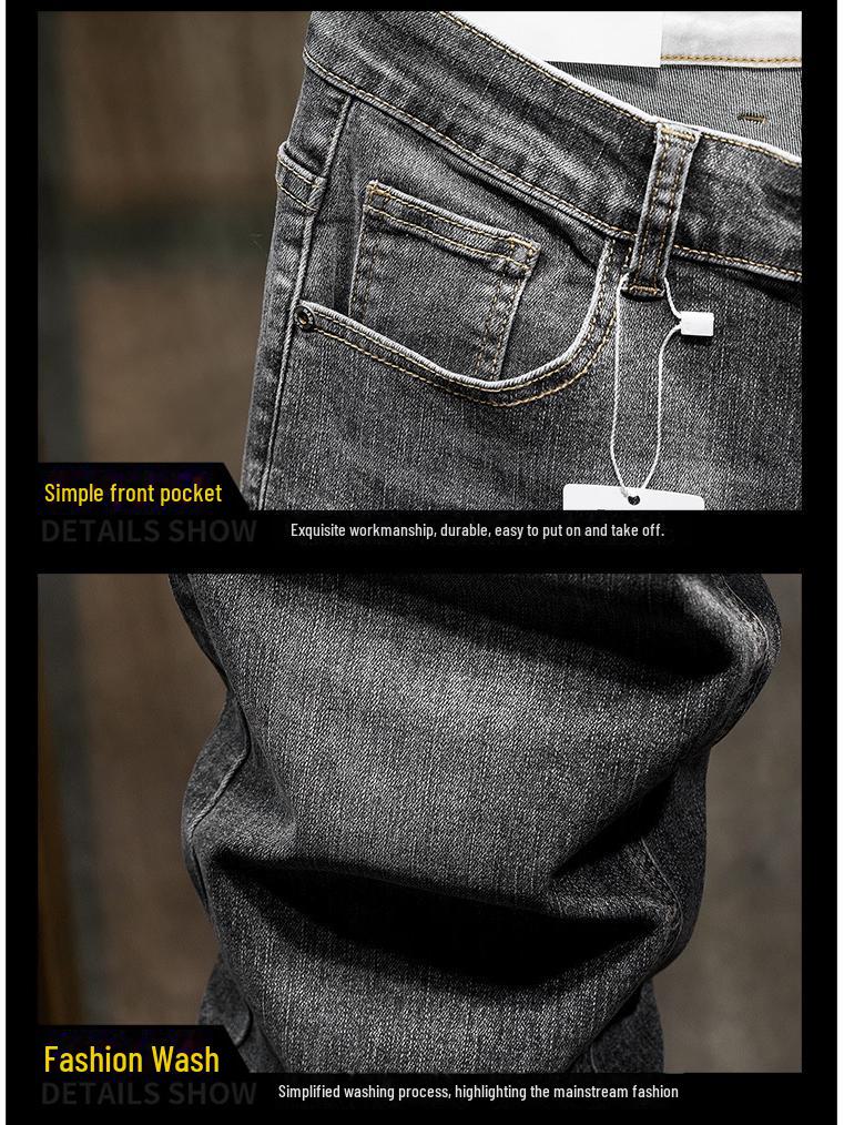 2023 Spring/Summer Men's High Elastic Slim Fit Harem Jeans - Trendy Plus Size.