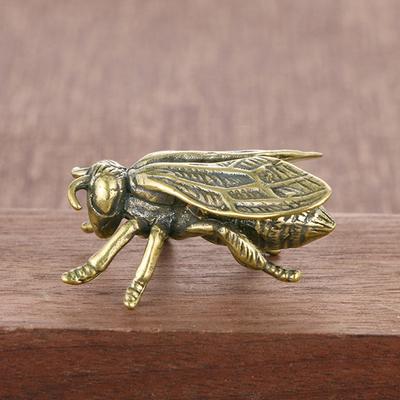 Golden Insect Figurine: Brass Statue Insect Garden Sculpture Figurine for Home Office Car Decor