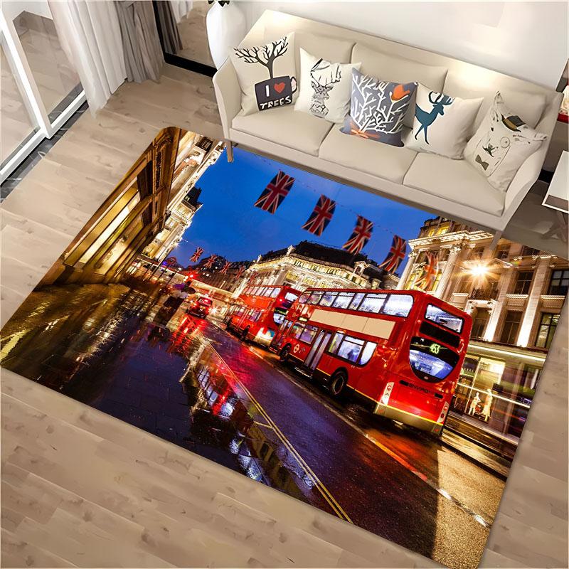 

Англия Лондон Декоративный ковер Нескользящий Гостиная Детская спальня Диван Коврик для прихожей Кухня Декор пола Alfombra 40x60cm (16x24in)