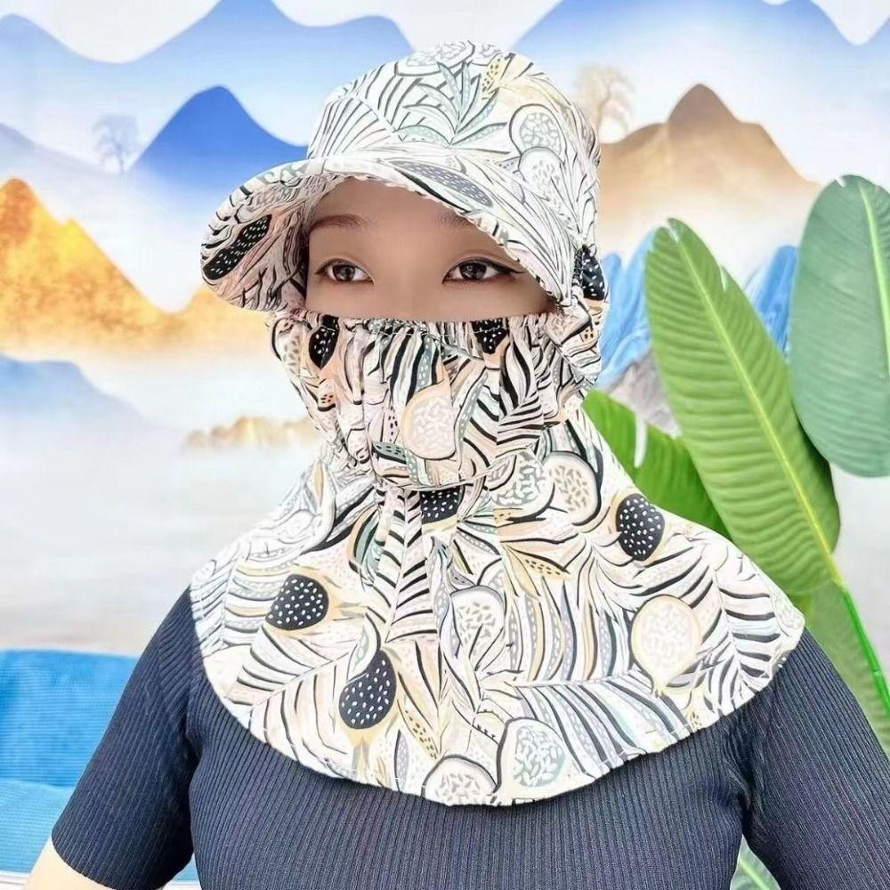 Breathable Tea Picking Cap Wide Brim Sun Visor Cap Casual Sunscreen Hat  Summer