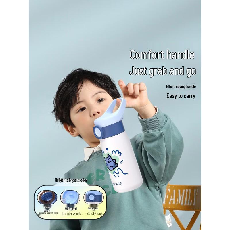 FUGUANG Kids' 316L Stainless Steel Insulated Bottle with Straw